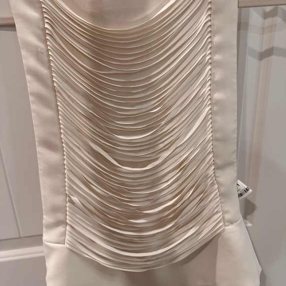 TOM FORD white laser cut fringe polyester vest bandeau set top - Picture 2 of 4